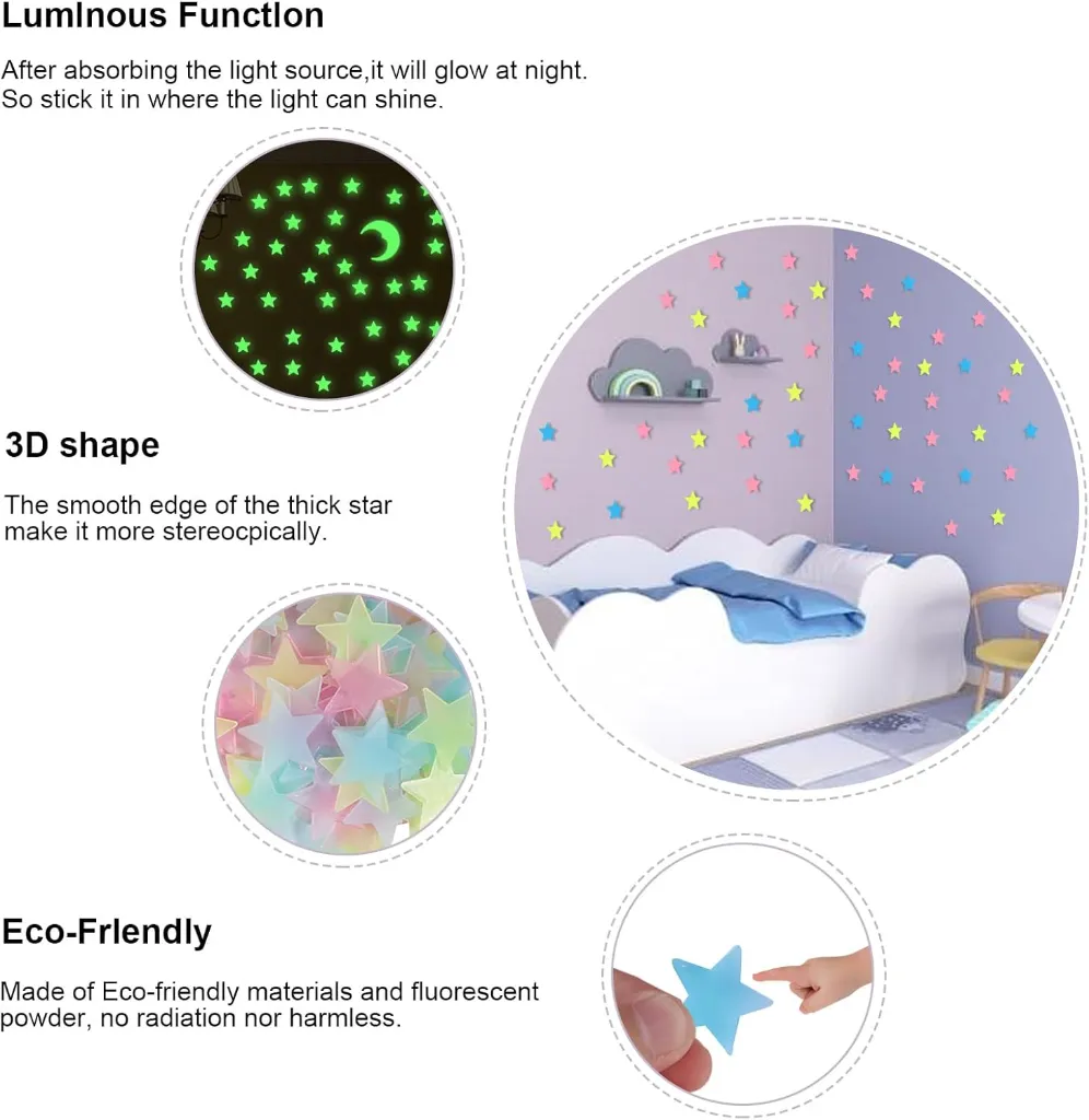 Luminous Stars 100 Pieces Stars for Ceiling Decorations (2).webp