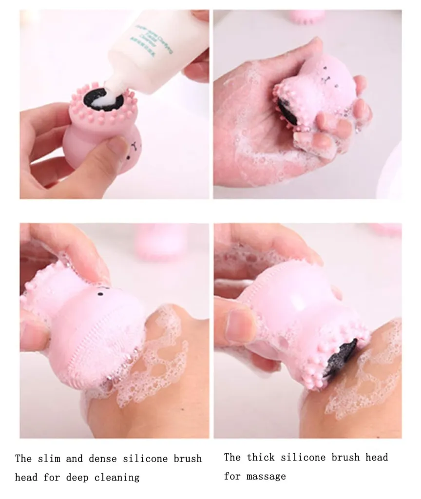 Cute Little Octopus Silicone Face Cleansing Brush  (4).webp