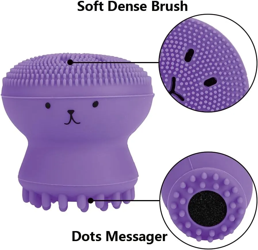 Cute Little Octopus Silicone Face Cleansing Brush  (1).webp