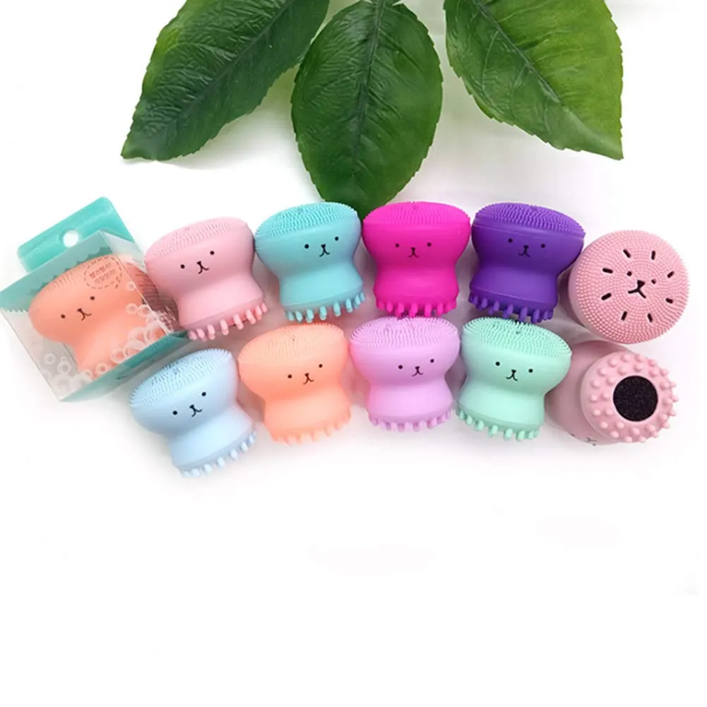 Cute Little Octopus Silicone Face Cleansing Brush  (6).webp