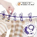 Portable Clothesline with 12 Clips - Extends 12ft, Heavy Duty Stainless Steel Hooks (2).webp