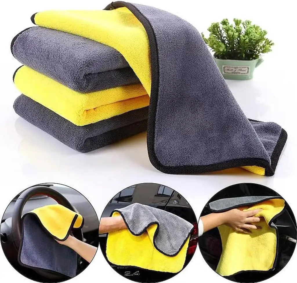[CP02] Soft Coral Velvet Microfiber Cleaning Towels for Car and Home (Blue)