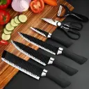 6 Piece Stainless Steel Knife Set with Robust Kitchen Scissors
