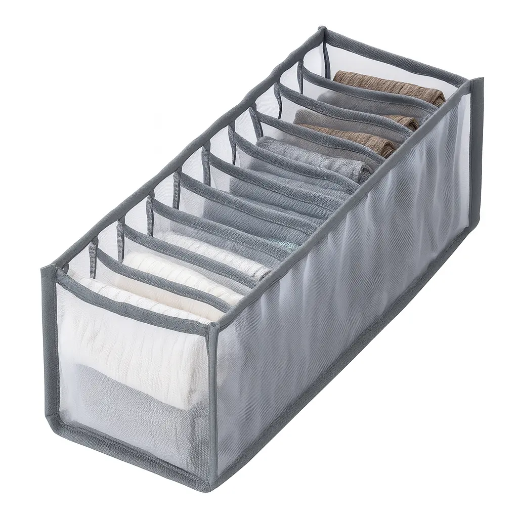 [DB12] 11 Grid Mesh Underwere Closet Oganizer for Storage Small Clothes (Ash)