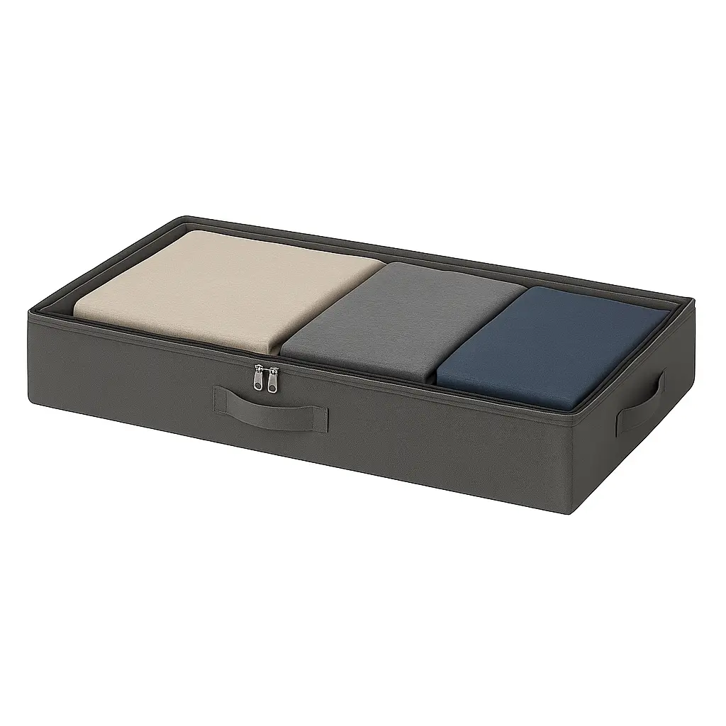 Underbed Storage Organizer with Clear Top for Clothes and Bedding