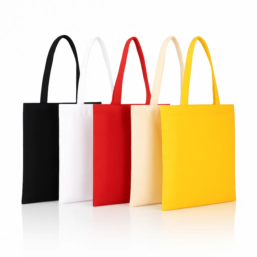 [CGB4] Canvas Tote Bag Simple Lightweight & Durable for Daily Use (Black)