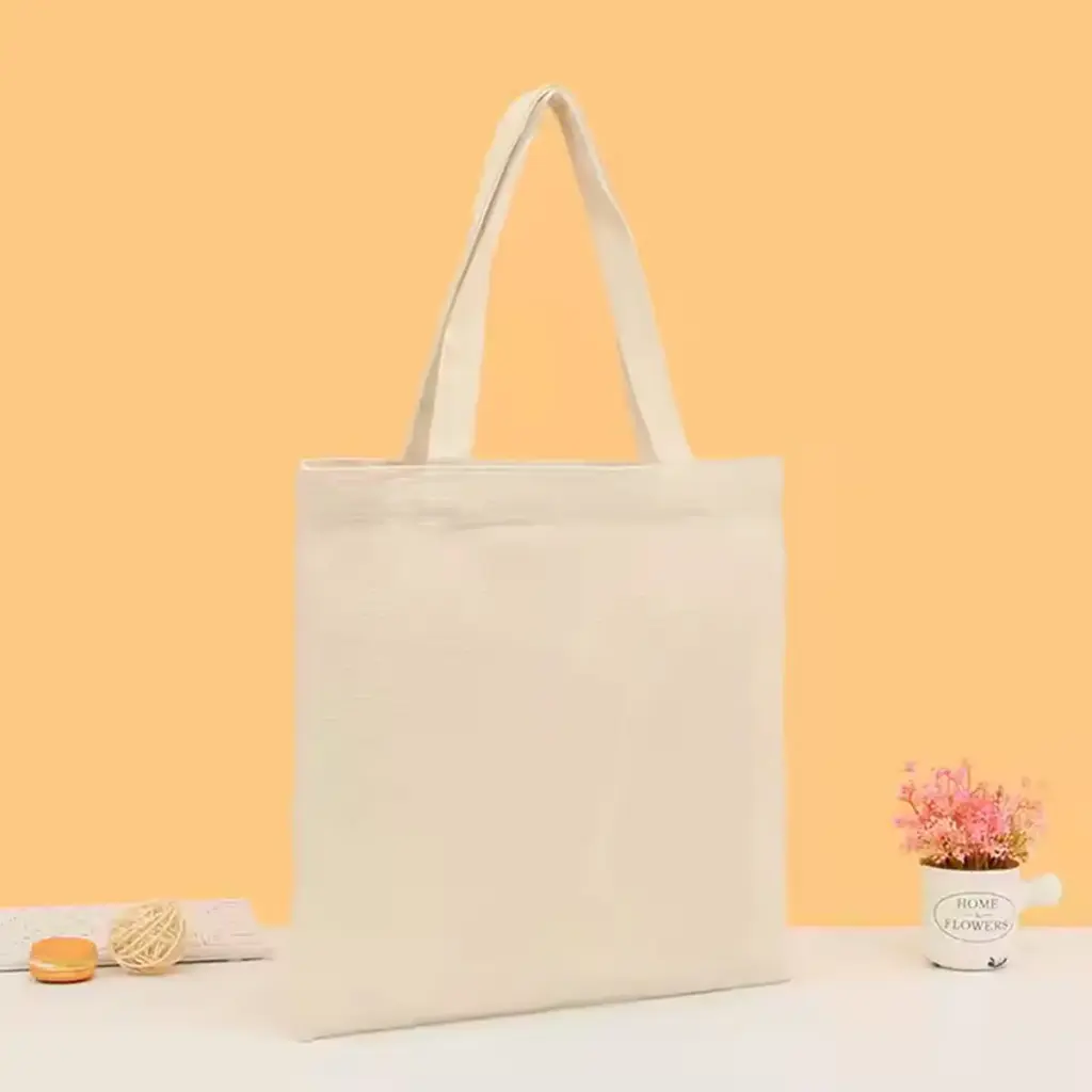 [CZP5] Canvas tote Bag with Zipper Lightweight & Foldable for Daily Use (Black)