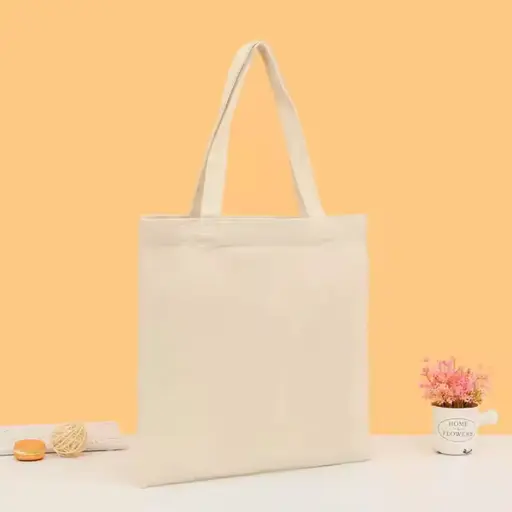 Canvas tote Bag with Zipper Lightweight & Foldable for Daily Use